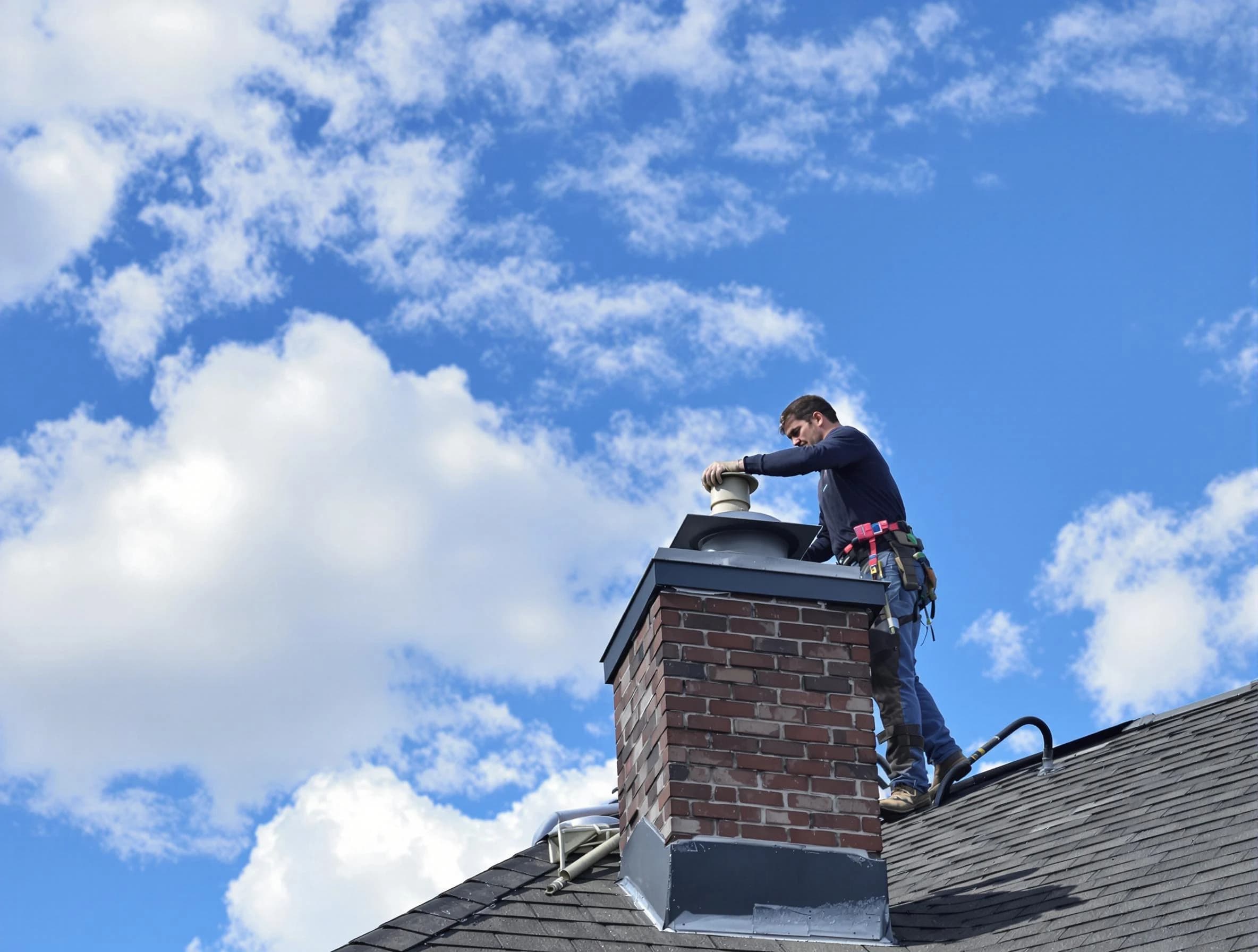 Louisville Chimney Sweep installing a sturdy chimney cap in Louisville, CO
