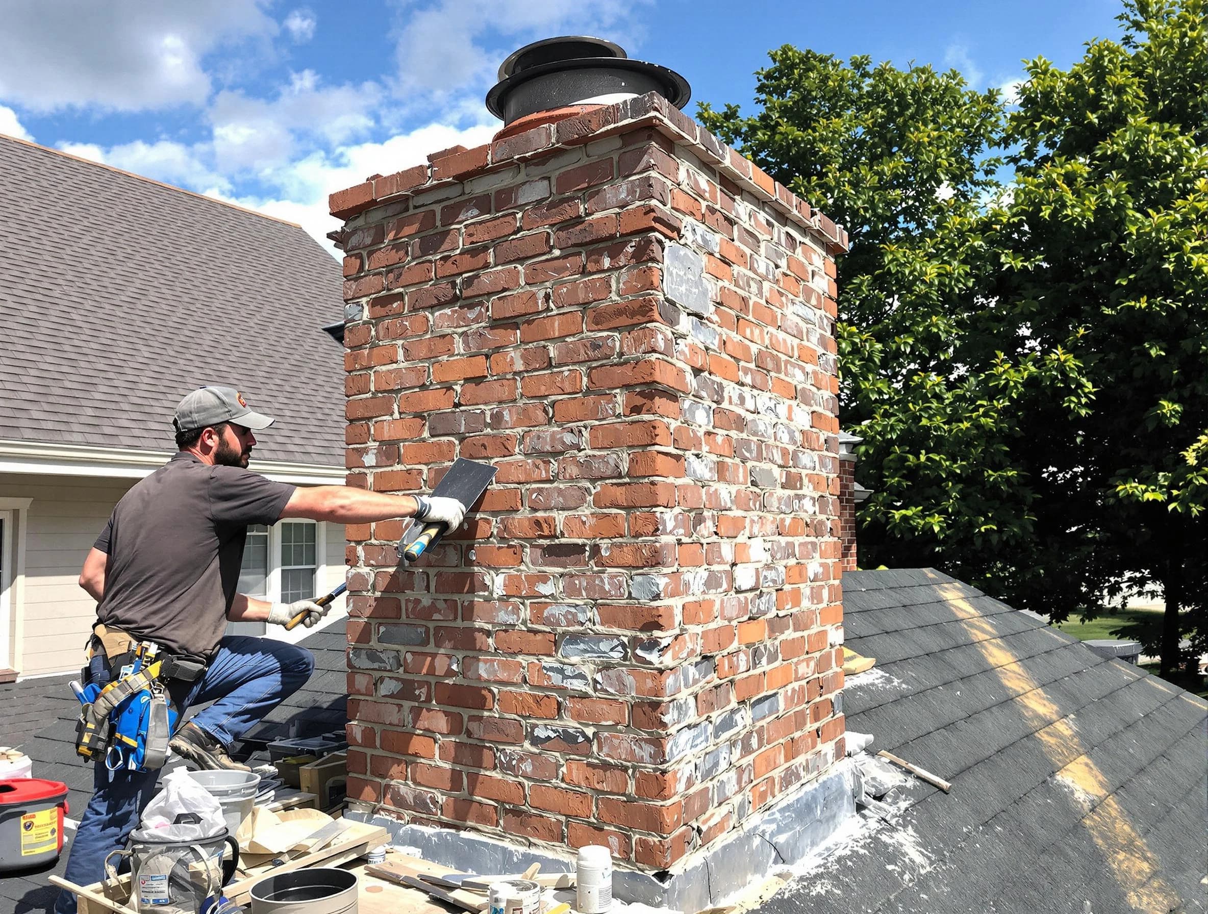 Completed chimney rebuild by Louisville Chimney Sweep in Louisville, CO