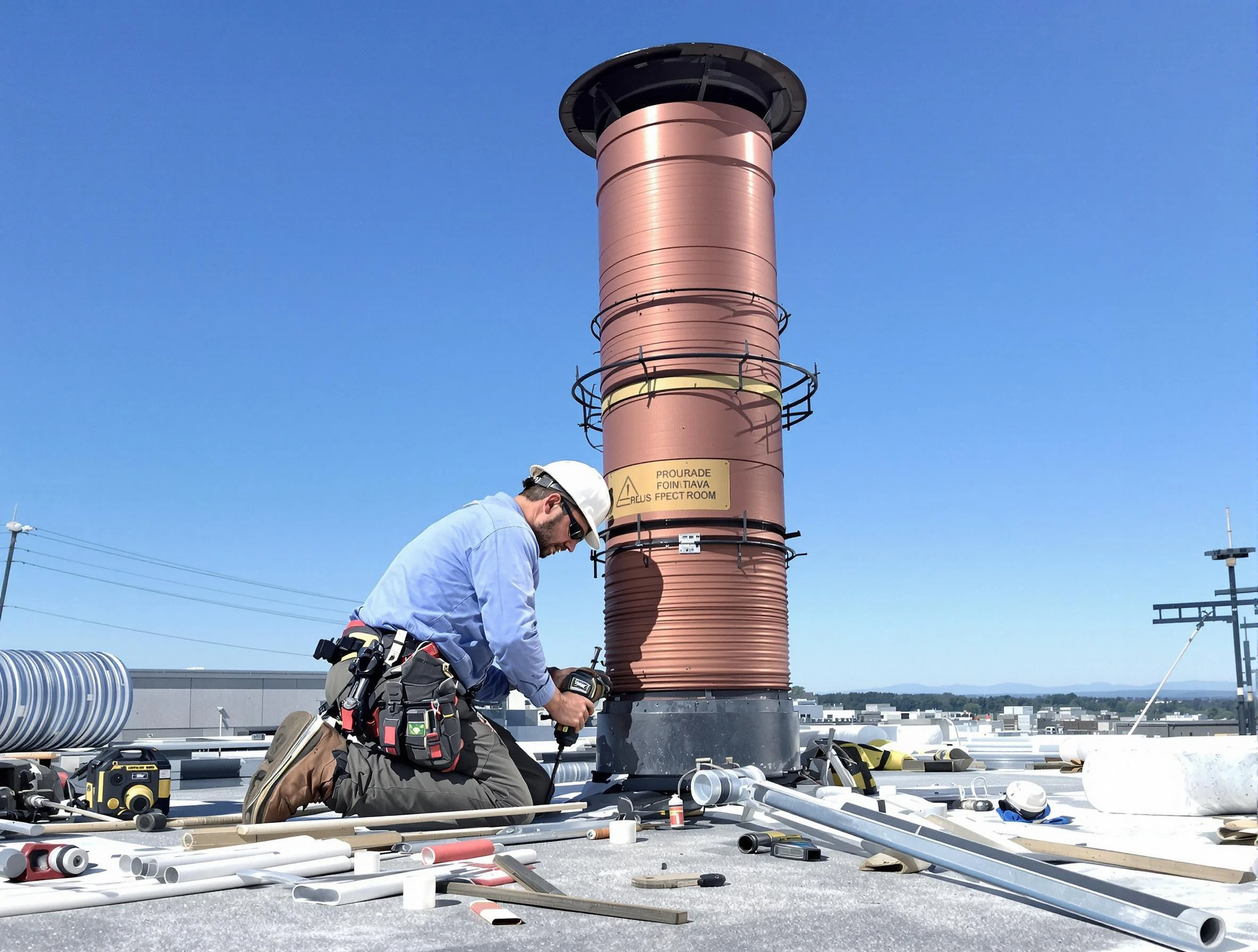 Installed chimney liner by Louisville Chimney Sweep in Louisville, CO