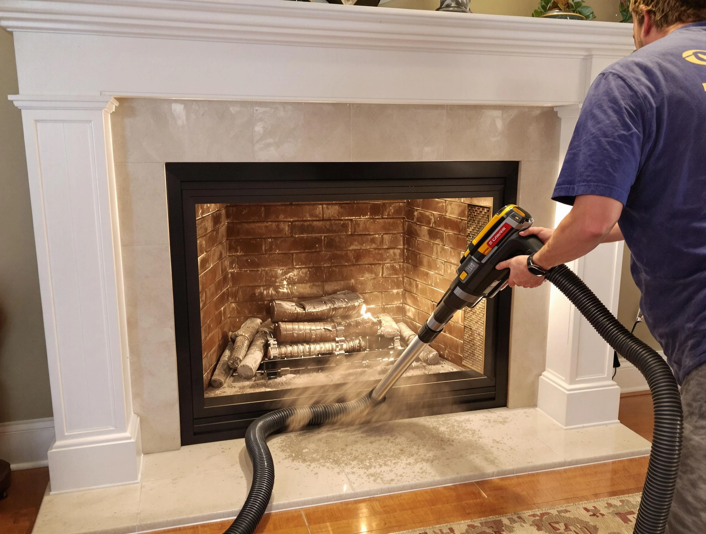 Fireplace cleaning performed by Louisville Chimney Sweep in Louisville, CO